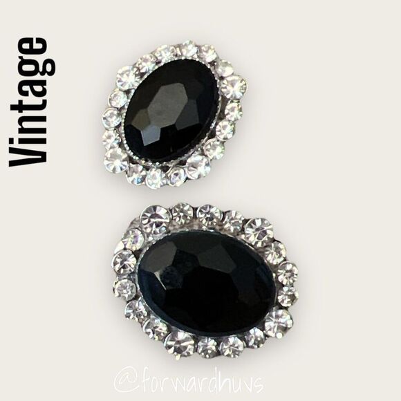 Vintage Rhinestone Unbranded Post Earrings - Picture 5 of 11